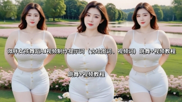 微胖女孩舞蹈AI视频制作提示词(含绘图词、视频词) 跳舞+视频教程-九零网创