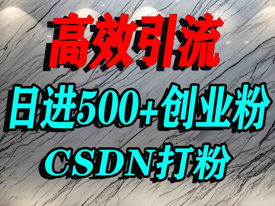 怎么打创业粉？CSDN又一个你不知道的打粉引流神秘平台，单人日引500+精准流量-九零网创