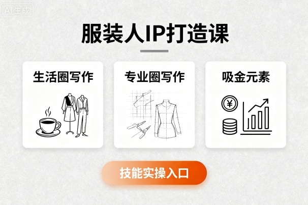 服装人IP打造课，文案创富+生活圈写作+专业圈写作+服装人专属+吸金元素+技能实操-九零网创