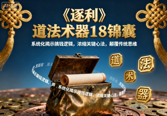 《逐利》道法术器18锦囊，系统化揭示搞钱逻辑，浓缩关键心法，颠覆传统思维-九零网创