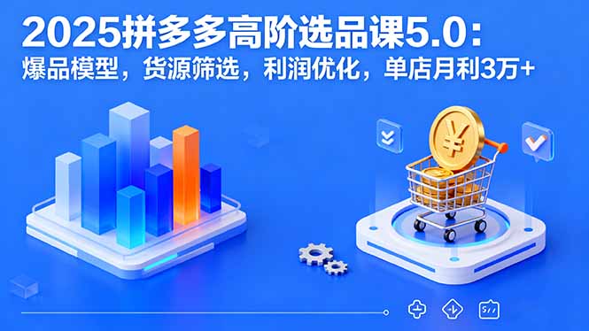 2025拼多多高阶选品课5.0：爆品模型，货源筛选，利润优化，单店月利3万+-九零网创