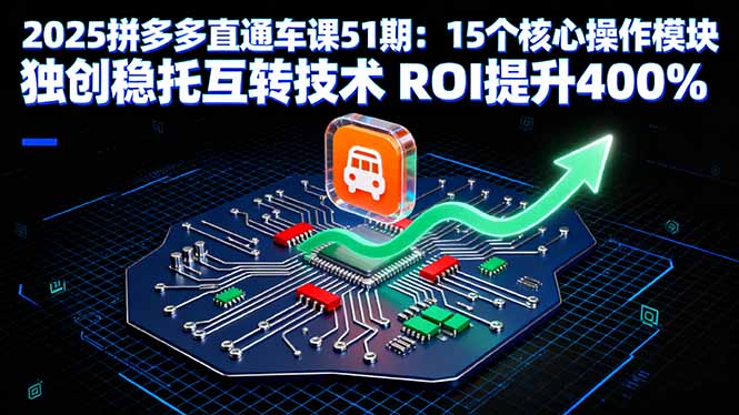 2025拼多多直通车课51期：15个核心操作模块 独创稳托互转技术 ROI提升400%-九零网创