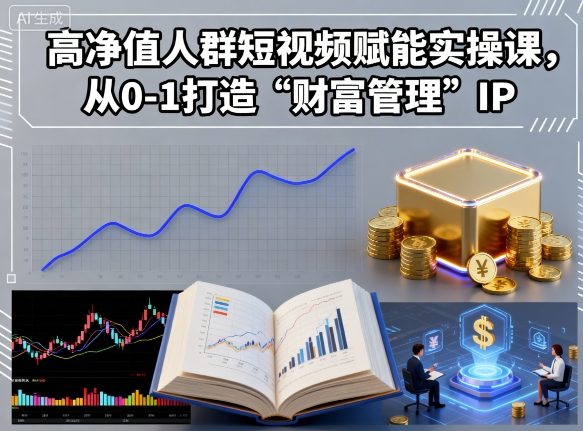 高净值人群短视频赋能实操课，从0-1打造“财富管理”IP-九零网创