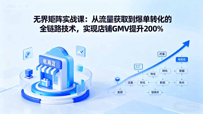 无界矩阵实战课：从流量获取到爆单转化的全链路技术，实现店铺GMV提升200%-九零网创