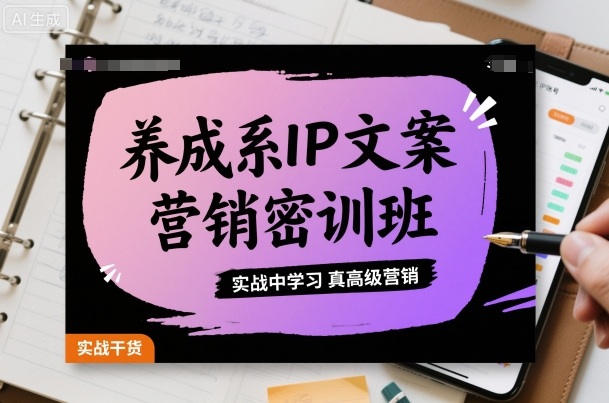养成系IP文案营销密训班，实战中学习真高级营销-九零网创