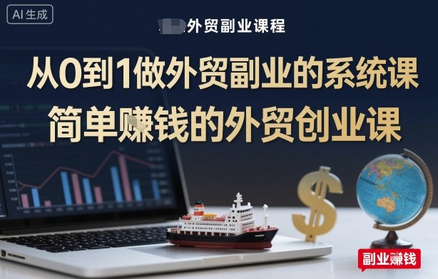 从0到1做外贸副业的系统课，简单賺钱的外贸创业课-九零网创