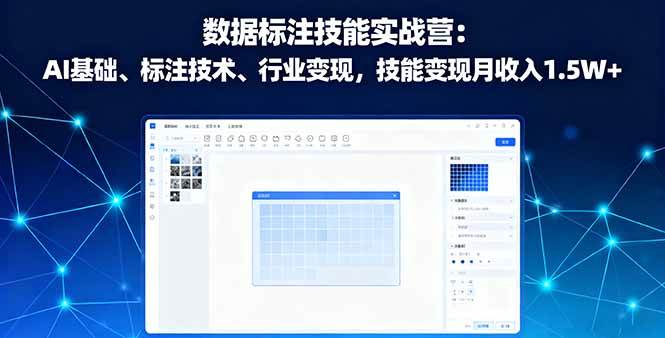 (16181期)数据标注技能实战营:AI基础、标注技术、行业变现,技能变现月收入1.5W+-九零网创