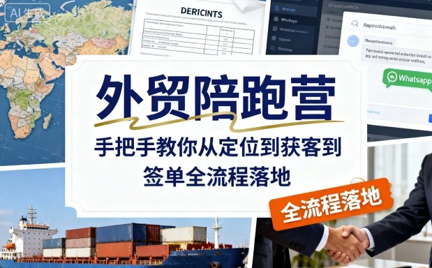 外贸陪跑营,手把手教你从定位到获客到签单全流程落地-九零网创