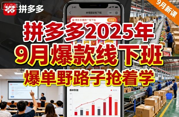 拼多多2025年9月爆款线下班，爆单野路子抢着学-九零网创