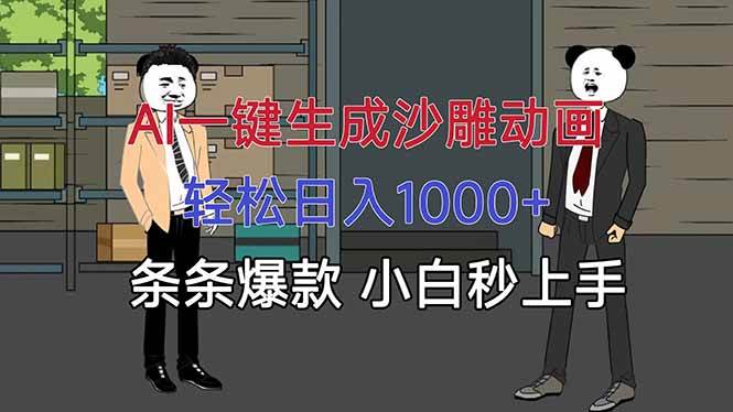 （16191期）AI一键生成沙雕动画，轻松日入1000+，条条爆款，小白秒上手-九零网创