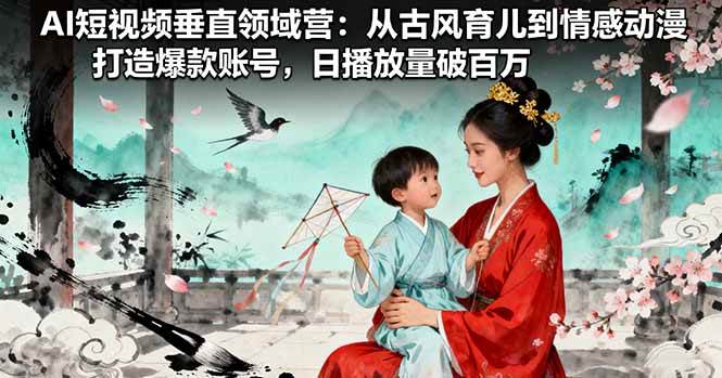（16195期）AI短视频垂直领域营：从古风育儿到情感动漫，打造爆款账号,日播放量破百万-九零网创