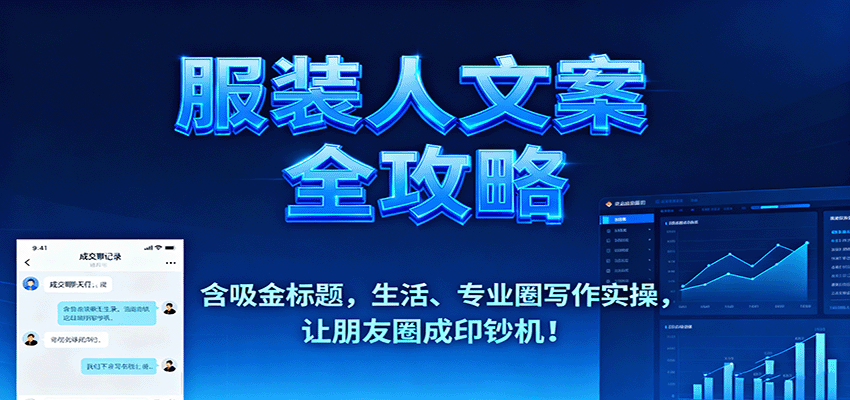 服装人文案全攻略，含吸金标题，生活、专业圈写作实操，让朋友圈成印钞机！-九零网创