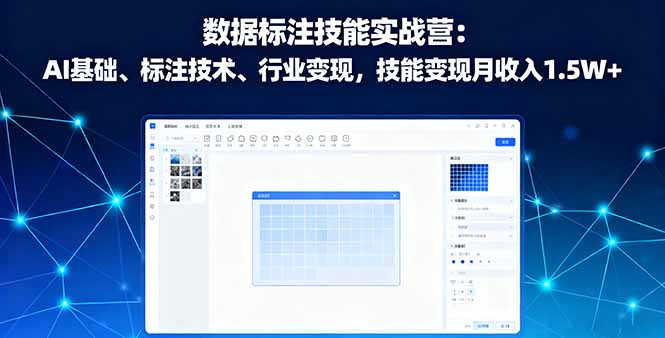 数据标注技能实战营：AI基础、标注技术、行业变现，技能变现月收入1.5W+-九零网创