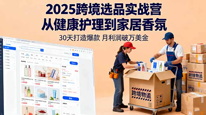 2025跨境选品实战营：从健康护理到家居香氛，30天打造爆款,月利润破万美金-九零网创