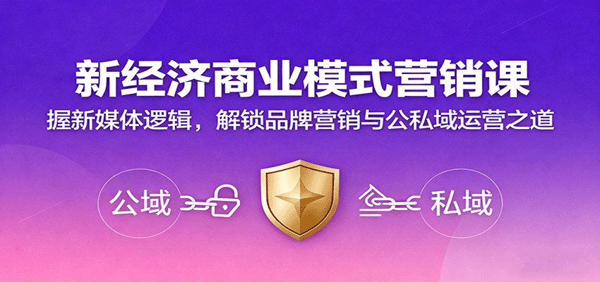 新经济商业模式营销课，握新媒体逻辑，解锁品牌营销与公私域运营之道-九零网创
