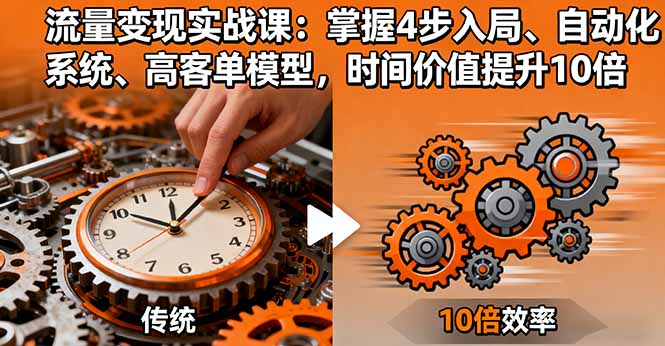 流量变现实战课：掌握4步入局、自动化系统、高客单模型，时间价值提升10倍-九零网创