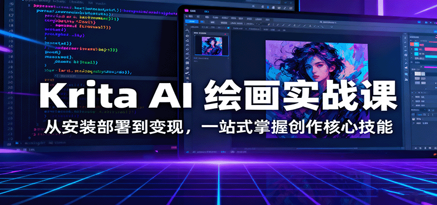 Krita AI 绘画实战课：从安装部署到变现，一站式掌握创作核心技能-九零网创