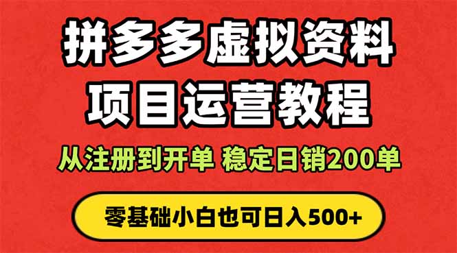 拼多多开店运营课程： 蓝海变现玩法，轻松实现睡后收入 零基础小白也可…-九零网创