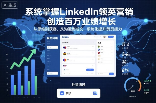 系统掌握LinkedIn领英营销，创造百万业绩增长，从思维到获客，从沟通到成交，系统化提升外贸能力-九零网创