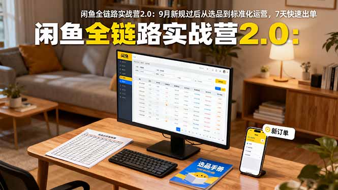 闲鱼全链路实战营2.0：9月新规过后从选品到标准化运营，7天快速出单-九零网创