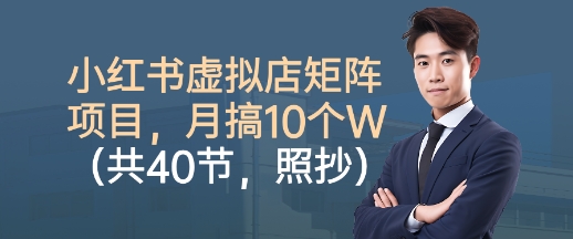 小红书虚拟店矩阵项目，照抄照做，月搞1W+(共40节)-九零网创