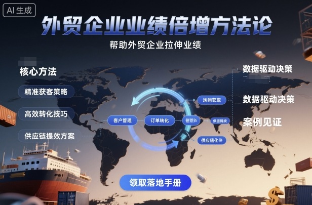 外贸企业业绩倍增方法论，帮助外贸企业拉伸业绩-九零网创