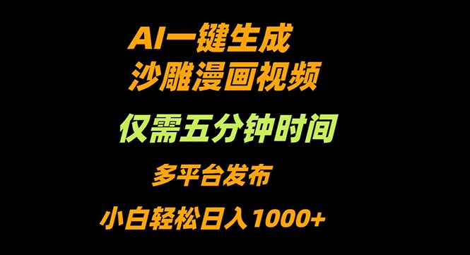 AI一键生成沙雕动漫视频，只需5分钟，小白轻松日入1000+-九零网创