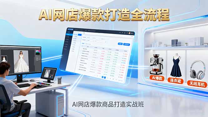 AI网店爆款商品打造实战班：AI技术实现商品图智能处理，快速搭建AI网店-九零网创