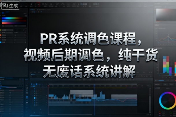 PR系统调色课程，视频后期调色，纯干货无废话系统讲解-九零网创