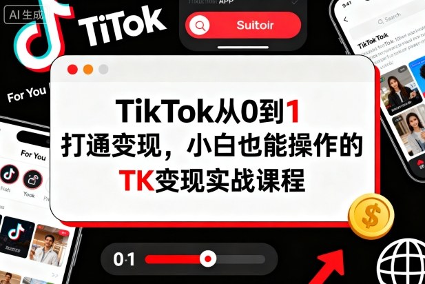 TikTok从0到1打通变现,小白也能操作的TK变现实战课程-九零网创