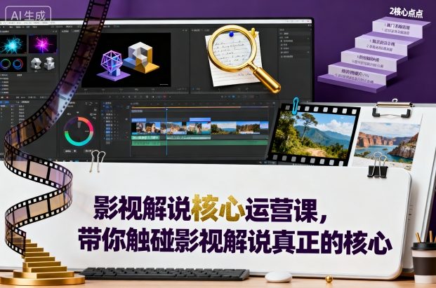 影视解说核心运营课，带你触碰影视解说真正的核心-九零网创