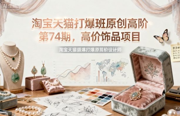 淘宝天猫打爆班原创高阶第74期，高价饰品项目-九零网创