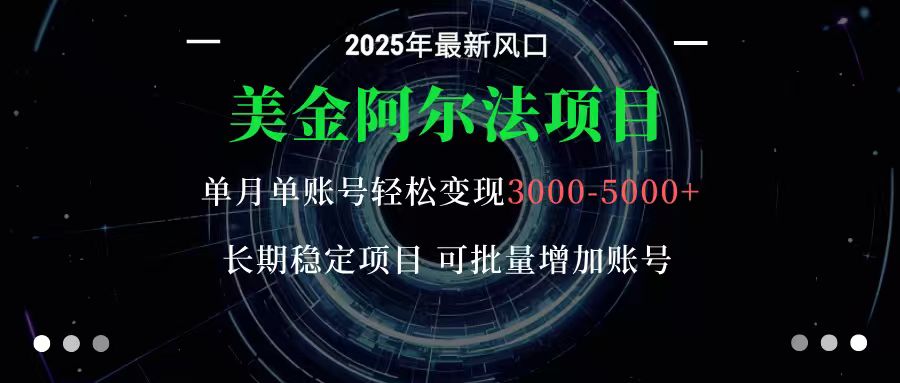 美金阿尔法项目：一部手机每天只需10分钟，轻松稳定赚美元-九零网创