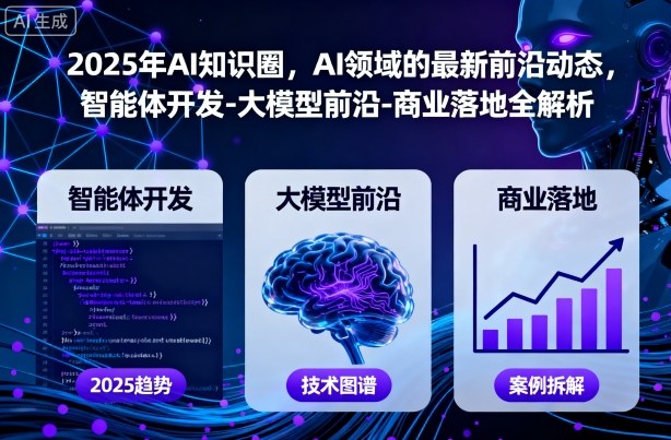 2025年AI知识圈,AI领域的最新前沿动态,智能体开发-大模型前沿-商业落地全解析-九零网创