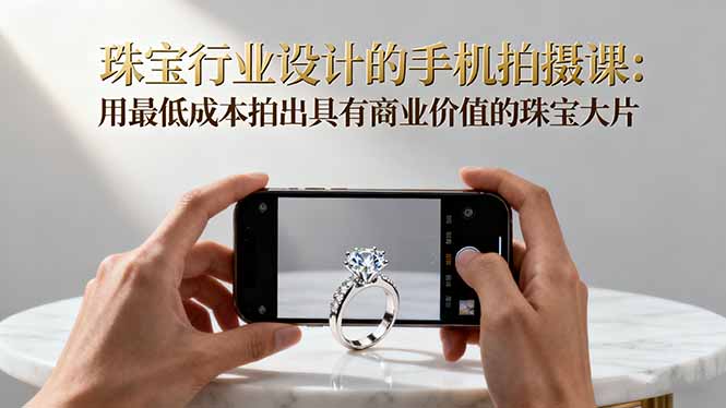 珠宝行业设计的手机拍摄课：用最低成本拍出具有商业价值的珠宝大片！-九零网创