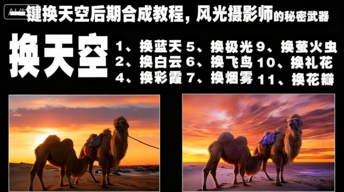 一键换天空后期合成教程，风光摄影师的秘密武器-九零网创