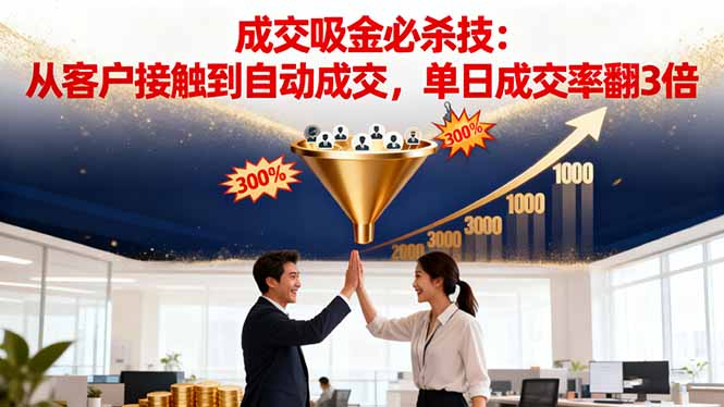 吸金成交营销必杀技：从客户接触到自动成交，单日成交率翻3倍-九零网创
