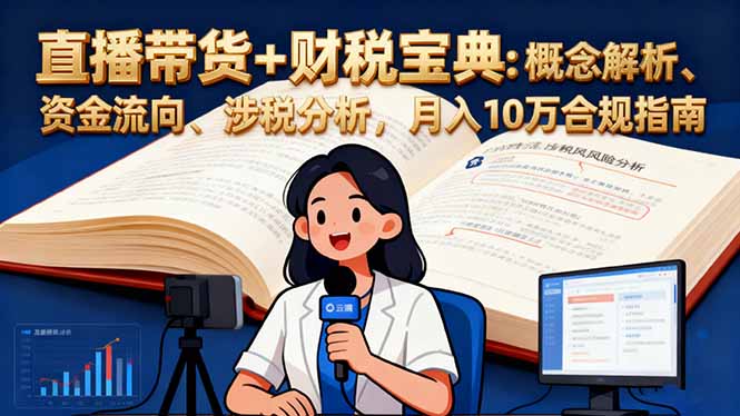 直播带货+财税宝典：概念解析、资金流向、涉税分析，月入10万合规指南-九零网创