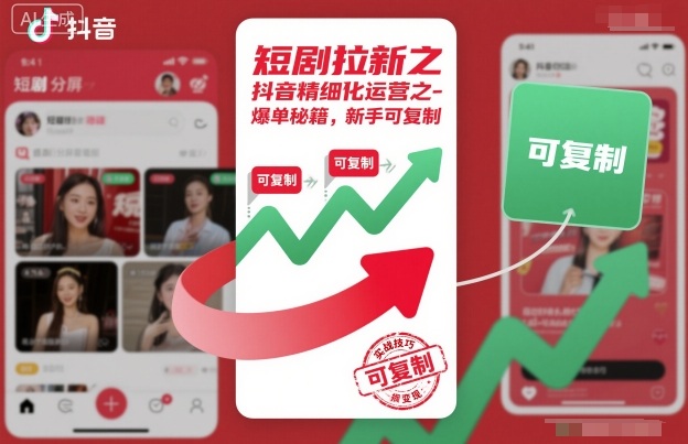 短剧拉新之抖音精细化运营之爆单秘籍，新手可复制-九零网创