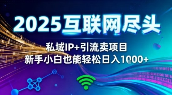2025网创尽头王炸项目！私域IP+精准引流，新手小白在家躺賺日入1k，零经验也能上手【揭秘】-九零网创