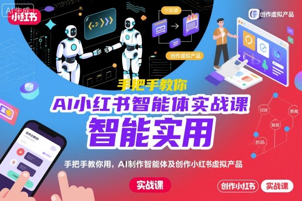 AI小红书智能体实战课，手把手教你用AI制作智能体及创作小红书虚拟产品，提效+内容商业化(更新)-九零网创