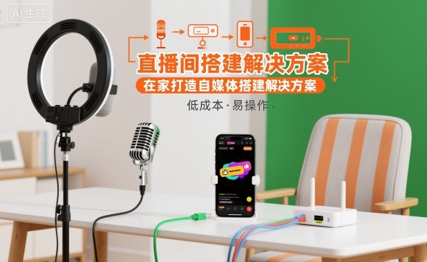 直播间搭建解决方案，在家打造自媒体搭建解决方案-九零网创