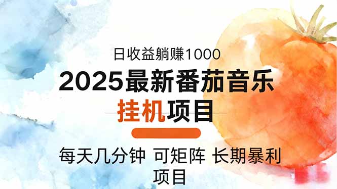 2025年最新番茄音乐人挂机项目，每天几分钟，月入1000＋，可矩阵，一台…-九零网创