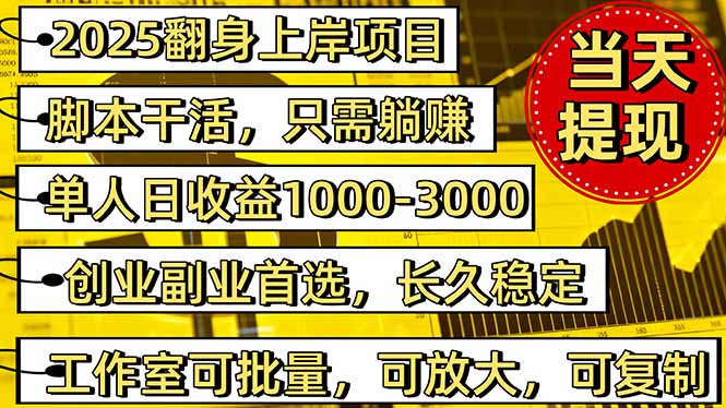 2025翻身上岸项目脚本干活，内部客户经理内部开号，单人日收益1000-300…-九零网创