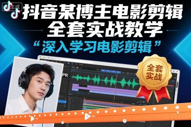 抖音某博主电影剪辑全套实战教学，深入学习电影剪辑-九零网创