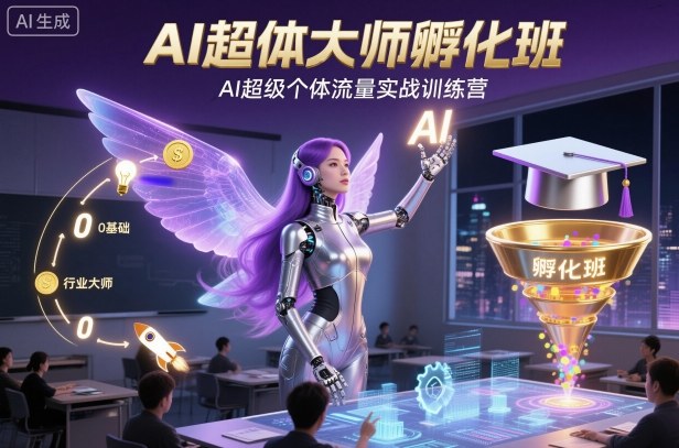 AI超体大师孵化班，AI超级个体流量实战训练营-九零网创