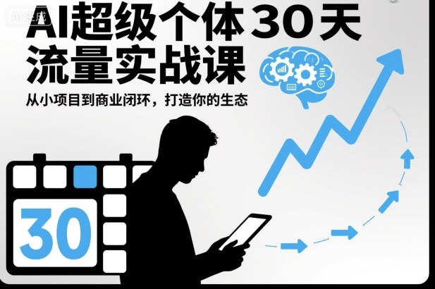 AI超级个体30天流量实战课，从小项目到商业闭环，打造你的生态-九零网创