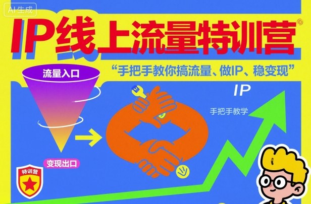 IP线上流量特训营，手把手教你搞流量、做IP、稳变现-九零网创