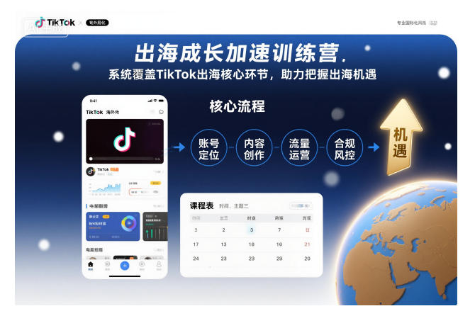 出海成长加速训练营，系统覆盖TikTok出海核心环节，助力把握出海机遇(更新)-九零网创