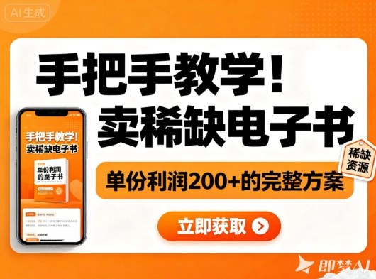 手把手教学！在小红书卖稀缺电子书，单份利润2张+的完整方案-九零网创